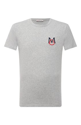 Мужская хлопковая футболка MONCLER серого цвета по цене 18900 руб., арт. G1-091-8C7C6-00-8390T | Фото 1 Мужская хлопковая футболка MONCLER серого цвета, арт. G1-091-8C7C6-00-8390T | Фото 1