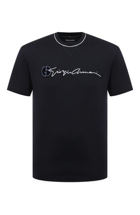 Мужская хлопковая футболка GIORGIO ARMANI синего цвета по цене 36400 руб., арт. 3KSM72/SJRQZ | Фото 1 Мужская хлопковая футболка GIORGIO ARMANI синего цвета, арт. 3KSM72/SJRQZ | Фото 1