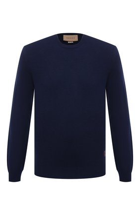 Мужской кашемировый джемпер GUCCI синего цвета по цене 87200 руб., арт. 642794/XKBRM | Фото 1 Мужской кашемировый джемпер GUCCI синего цвета, арт. 642794/XKBRM | Фото 1