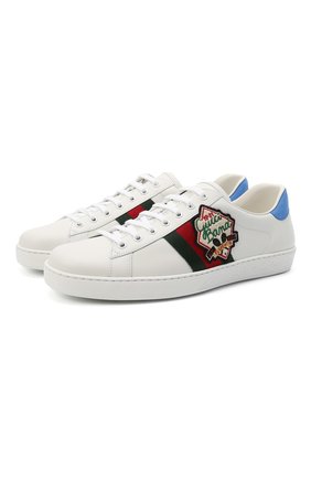 Мужские кожаные кеды ace GUCCI белого цвета по цене 57000 руб., арт. 645019/1XGD0 | Фото 1 Мужские кожаные кеды ace GUCCI белого цвета, арт. 645019/1XGD0 | Фото 1