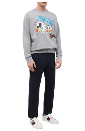 Мужские кожаные кеды ace GUCCI белого цвета по цене 57000 руб., арт. 645019/1XGD0 | Фото 2 Мужские кожаные кеды ace GUCCI белого цвета, арт. 645019/1XGD0 | Фото 2
