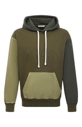 Мужской хлопковое худи JW ANDERSON зеленого цвета по цене 29950 руб., арт. J00003 PG0458 | Фото 1 Мужской хлопковое худи JW ANDERSON зеленого цвета, арт. J00003 PG0458 | Фото 1