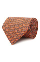 Мужской шелковый галстук BRIONI оранжевого цвета, арт. 062H00/P042C | Фото 1 (Принт: С принтом; Материал: Текстиль, Шелк; Региональные ограничения белый список (Axapta Mercury): RU)
