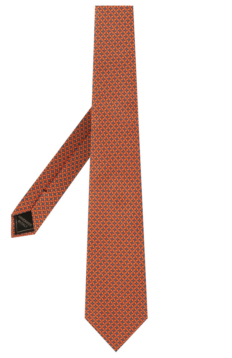 Мужской шелковый галстук BRIONI оранжевого цвета, арт. 062H00/P042C | Фото 2 (Принт: С принтом; Материал: Текстиль, Шелк; Региональные ограничения белый список (Axapta Mercury): RU)