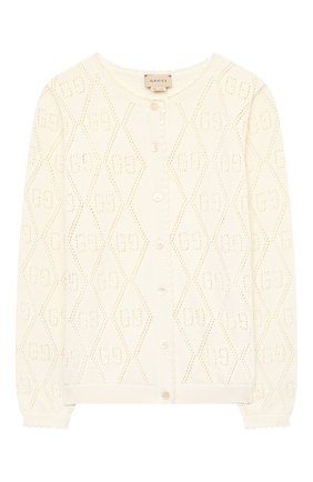 Детский хлопковый кардиган GUCCI бежевого цвета по цене 30900 руб., арт. 642840/XKBQ0 | Фото 1 Детский хлопковый кардиган GUCCI бежевого цвета, арт. 642840/XKBQ0 | Фото 1