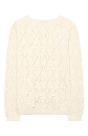 Детский хлопковый кардиган GUCCI бежевого цвета по цене 30900 руб., арт. 642840/XKBQ0 | Фото 2 Детский хлопковый кардиган GUCCI бежевого цвета, арт. 642840/XKBQ0 | Фото 2