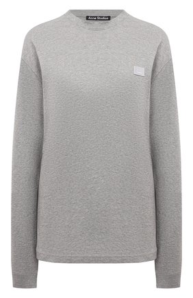 Женская хлопковый лонгслив ACNE STUDIOS светло-серого цвета по цене 14750 руб., арт. CL0087/W | Фото 1 Женская хлопковый лонгслив ACNE STUDIOS светло-серого цвета, арт. CL0087/W | Фото 1