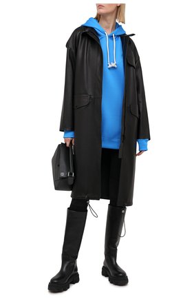 Женский хлопковое худи ACNE STUDIOS голубого цвета по цене 31450 руб., арт. CI0065/W | Фото 2 Женский хлопковое худи ACNE STUDIOS голубого цвета, арт. CI0065/W | Фото 2