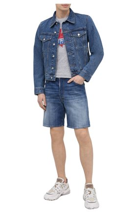 Мужская футболка из хлопка и вискозы DSQUARED2 серого цвета по цене 19800 руб., арт. S74GD0819/S22146 | Фото 2 Мужская футболка из хлопка и вискозы DSQUARED2 серого цвета, арт. S74GD0819/S22146 | Фото 2