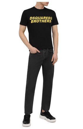 Мужская хлопковая футболка DSQUARED2 черного цвета по цене 20650 руб., арт. S74GD0825/S22427 | Фото 2 Мужская хлопковая футболка DSQUARED2 черного цвета, арт. S74GD0825/S22427 | Фото 2