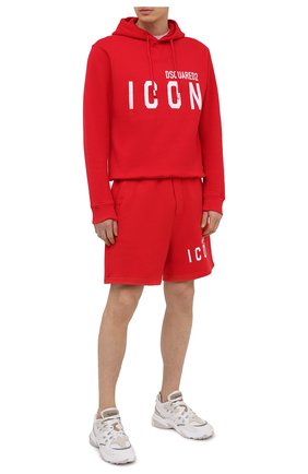 Мужские хлопковые шорты DSQUARED2 красного цвета по цене 26900 руб., арт. S79MU0005/S25042 | Фото 2 Мужские хлопковые шорты DSQUARED2 красного цвета, арт. S79MU0005/S25042 | Фото 2