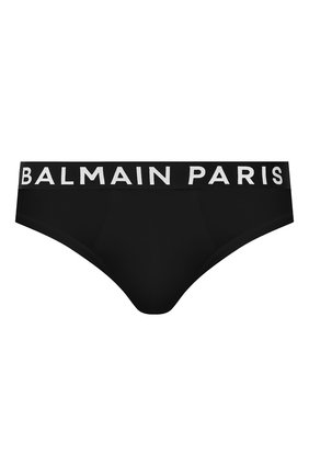 Мужские хлопковые брифы BALMAIN черного цвета по цене 6350 руб., арт. BRL615180 | Фото 1 Мужские хлопковые брифы BALMAIN черного цвета, арт. BRL615180 | Фото 1