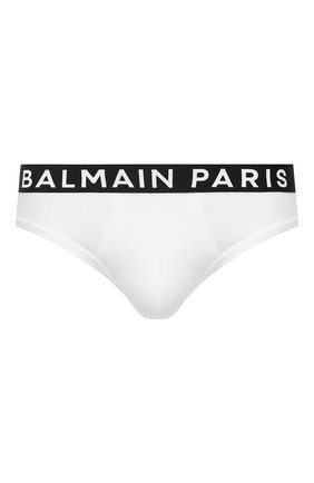 Мужские хлопковые брифы BALMAIN белого цвета по цене 6350 руб., арт. BRL615180 | Фото 1 Мужские хлопковые брифы BALMAIN белого цвета, арт. BRL615180 | Фото 1