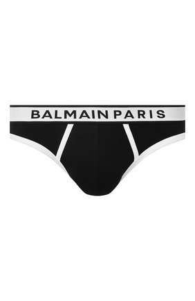 Мужские хлопковые брифы BALMAIN черного цвета по цене 6350 руб., арт. BRL615200 | Фото 1 Мужские хлопковые брифы BALMAIN черного цвета, арт. BRL615200 | Фото 1