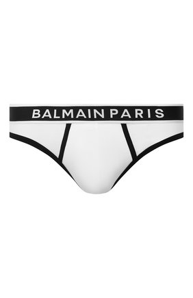 Мужские хлопковые брифы BALMAIN белого цвета по цене 4445 руб., арт. BRL615200 | Фото 1 Мужские хлопковые брифы BALMAIN белого цвета, арт. BRL615200 | Фото 1