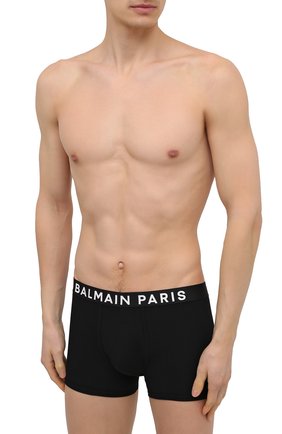Мужские хлопковые боксеры BALMAIN черного цвета по цене 7515 руб., арт. BRLD55180 | Фото 2 Мужские хлопковые боксеры BALMAIN черного цвета, арт. BRLD55180 | Фото 2