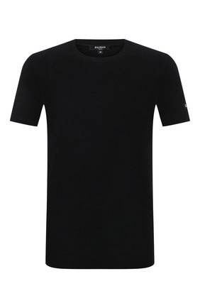 Мужская хлопковая футболка BALMAIN черного цвета по цене 16050 руб., арт. BRM205180 | Фото 1 Мужская хлопковая футболка BALMAIN черного цвета, арт. BRM205180 | Фото 1
