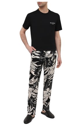 Мужская хлопковая футболка BALMAIN черного цвета по цене 16550 руб., арт. BRM305210 | Фото 2 Мужская хлопковая футболка BALMAIN черного цвета, арт. BRM305210 | Фото 2