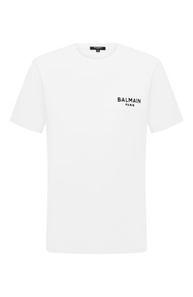 Мужская хлопковая футболка BALMAIN белого цвета по цене 18250 руб., арт. BRM305210 | Фото 1 Мужская хлопковая футболка BALMAIN белого цвета, арт. BRM305210 | Фото 1