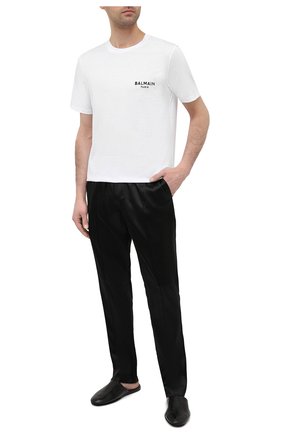 Мужская хлопковая футболка BALMAIN белого цвета по цене 18250 руб., арт. BRM305210 | Фото 2 Мужская хлопковая футболка BALMAIN белого цвета, арт. BRM305210 | Фото 2