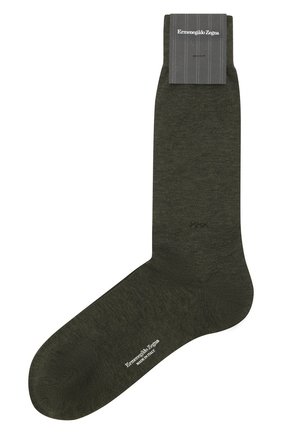 Мужские хлопковые носки ERMENEGILDO ZEGNA темно-зеленого цвета по цене 3275 руб., арт. N5V403820 | Фото 1 Мужские хлопковые носки ERMENEGILDO ZEGNA темно-зеленого цвета, арт. N5V403820 | Фото 1