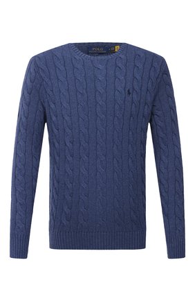 Мужской хлопковый свитер POLO RALPH LAUREN синего цвета по цене 13700 руб., арт. 710775885 | Фото 1 Мужской хлопковый свитер POLO RALPH LAUREN синего цвета, арт. 710775885 | Фото 1