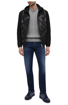 Мужские кожаные кеды SANTONI темно-синего цвета по цене 41950 руб., арт. MBGL21066TINMFG0U38 | Фото 2 Мужские кожаные кеды SANTONI темно-синего цвета, арт. MBGL21066TINMFG0U38 | Фото 2