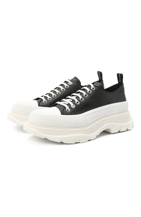 Мужские кожаные кроссовки ALEXANDER MCQUEEN черно-белого цвета по цене 52950 руб., арт. 627225/WHZ62 | Фото 1 Мужские кожаные кроссовки ALEXANDER MCQUEEN черно-белого цвета, арт. 627225/WHZ62 | Фото 1