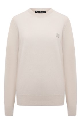 Женский шерстяной пуловер ACNE STUDIOS кремвого цвета по цене 26250 руб., арт. C60025/W | Фото 1 Женский шерстяной пуловер ACNE STUDIOS кремвого цвета, арт. C60025/W | Фото 1