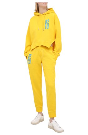 Женский хлопковое худи DSQUARED2 желтого цвета по цене 39950 руб., арт. S75GU0348/S25030 | Фото 2 Женский хлопковое худи DSQUARED2 желтого цвета, арт. S75GU0348/S25030 | Фото 2