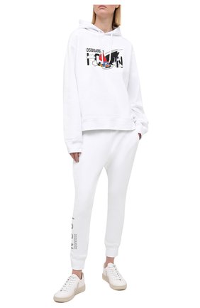 Женский хлопковое худи DSQUARED2 белого цвета по цене 38800 руб., арт. S80GU0030/S25042 | Фото 2 Женский хлопковое худи DSQUARED2 белого цвета, арт. S80GU0030/S25042 | Фото 2