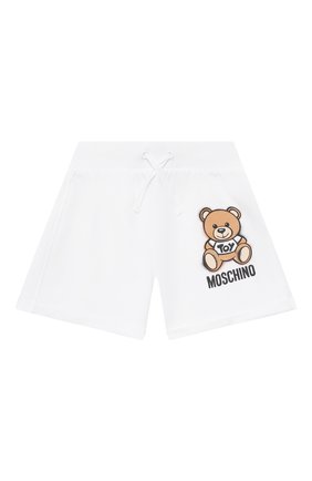 Детские хлопковые шорты MOSCHINO белого цвета по цене 7995 руб., арт. HDQ007/LDA13/10A-14A | Фото 1 Детские хлопковые шорты MOSCHINO белого цвета, арт. HDQ007/LDA13/10A-14A | Фото 1