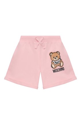 Детские хлопковые шорты MOSCHINO розового цвета по цене 7995 руб., арт. HDQ007/LDA13/10A-14A | Фото 1 Детские хлопковые шорты MOSCHINO розового цвета, арт. HDQ007/LDA13/10A-14A | Фото 1