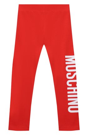 Детские хлопковые леггинсы MOSCHINO красного цвета по цене 4805 руб., арт. HLP03U/LBA00/10A-14A | Фото 1 Детские хлопковые леггинсы MOSCHINO красного цвета, арт. HLP03U/LBA00/10A-14A | Фото 1 (Материал внешний: Хлопок; Девочки Кросс-КТ: Брюки-одежда; Ростовка одежда: 10 - 11 лет | 140 - 146см, 12 лет | 152 см, 13 - 15 лет | 158 см)