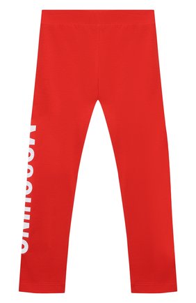Детские хлопковые леггинсы MOSCHINO красного цвета по цене 4805 руб., арт. HLP03U/LBA00/10A-14A | Фото 2 Детские хлопковые леггинсы MOSCHINO красного цвета, арт. HLP03U/LBA00/10A-14A | Фото 2 (Материал внешний: Хлопок; Девочки Кросс-КТ: Брюки-одежда; Ростовка одежда: 10 - 11 лет | 140 - 146см, 12 лет | 152 см, 13 - 15 лет | 158 см)