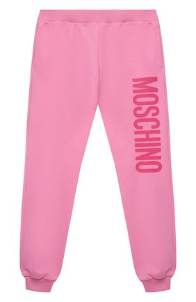 Детские хлопковые джоггеры MOSCHINO розового цвета по цене 8685 руб., арт. HMP03L/LDA27/10A-14A | Фото 1 Детские хлопковые джоггеры MOSCHINO розового цвета, арт. HMP03L/LDA27/10A-14A | Фото 1