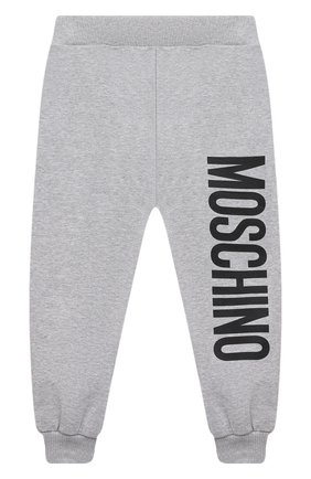 Детские хлопковые джоггеры MOSCHINO серого цвета по цене 7445 руб., арт. HMP03L/LDA27/4A-8A | Фото 1 Детские хлопковые джоггеры MOSCHINO серого цвета, арт. HMP03L/LDA27/4A-8A | Фото 1