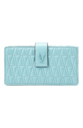 Женские кожаный кошелек virtus VERSACE голубого цвета по цене 71900 руб., арт. DP8H975V/DNAPL2T | Фото 1 Женские кожаный кошелек virtus VERSACE голубого цвета, арт. DP8H975V/DNAPL2T | Фото 1