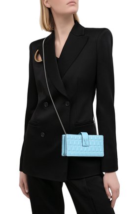 Женские кожаный кошелек virtus VERSACE голубого цвета по цене 71900 руб., арт. DP8H975V/DNAPL2T | Фото 2 Женские кожаный кошелек virtus VERSACE голубого цвета, арт. DP8H975V/DNAPL2T | Фото 2