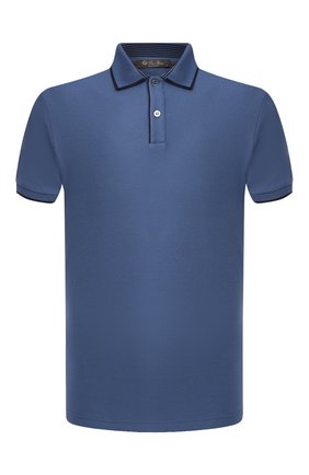Мужское хлопковое поло LORO PIANA синего цвета по цене 59500 руб., арт. FAI4903 | Фото 1 Мужское хлопковое поло LORO PIANA синего цвета, арт. FAI4903 | Фото 1