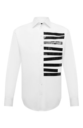 Мужская хлопковая рубашка DSQUARED2 белого цвета по цене 33400 руб., арт. S71DM0464/S36275 | Фото 1 Мужская хлопковая рубашка DSQUARED2 белого цвета, арт. S71DM0464/S36275 | Фото 1