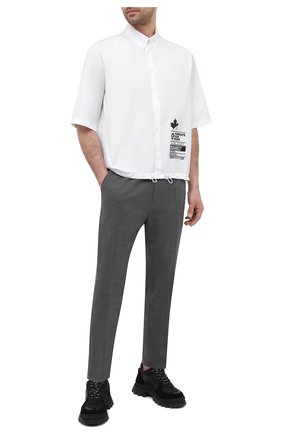 Мужская хлопковая рубашка DSQUARED2 белого цвета по цене 33400 руб., арт. S74DM0503/S36275 | Фото 2 Мужская хлопковая рубашка DSQUARED2 белого цвета, арт. S74DM0503/S36275 | Фото 2