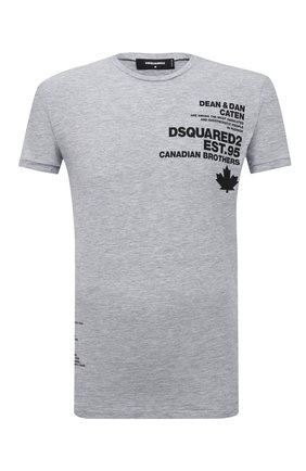 Мужская футболка из хлопка и вискозы DSQUARED2 серого цвета по цене 19800 руб., арт. S74GD0821/S22146 | Фото 1 Мужская футболка из хлопка и вискозы DSQUARED2 серого цвета, арт. S74GD0821/S22146 | Фото 1