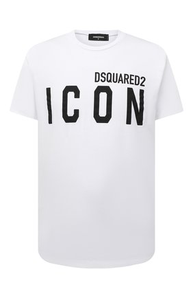 Мужская хлопковая футболка DSQUARED2 белого цвета, арт. S79GC0003/S23009 | Фото 1 (Материал внешний: Хлопок; Длина (для топов): Стандартные; Рукава: Короткие; Принт: С принтом; Стили: Гранж)