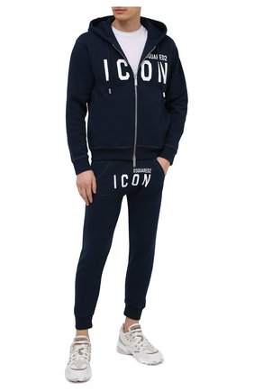 Мужские хлопковые джоггеры DSQUARED2 темно-синего цвета по цене 30850 руб., арт. S79KA0001/S25042 | Фото 2 Мужские хлопковые джоггеры DSQUARED2 темно-синего цвета, арт. S79KA0001/S25042 | Фото 2 (Стили: Спорт-шик; Длина (брюки, джинсы): Укороченные; Силуэт М (брюки): Джоггеры; Материал внешний: Хлопок; Мужское Кросс-КТ: Брюки-трикотаж)