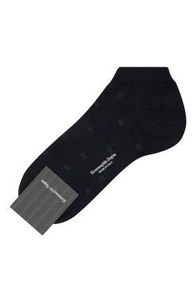 Мужские хлопковые носки ERMENEGILDO ZEGNA темно-синего цвета по цене 2295 руб., арт. N5V023800 | Фото 1 Мужские хлопковые носки ERMENEGILDO ZEGNA темно-синего цвета, арт. N5V023800 | Фото 1