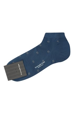 Мужские хлопковые носки ERMENEGILDO ZEGNA голубого цвета по цене 2530 руб., арт. N5V023800 | Фото 1 Мужские хлопковые носки ERMENEGILDO ZEGNA голубого цвета, арт. N5V023800 | Фото 1