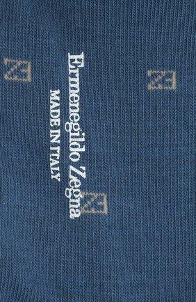 Мужские хлопковые носки ERMENEGILDO ZEGNA голубого цвета по цене 2530 руб., арт. N5V023800 | Фото 2 Мужские хлопковые носки ERMENEGILDO ZEGNA голубого цвета, арт. N5V023800 | Фото 2