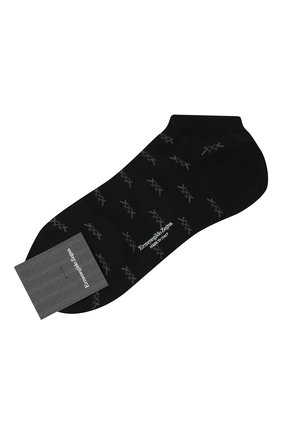 Мужские хлопковые носки ERMENEGILDO ZEGNA черного цвета, арт. N5V023810 | Фото 1 (Материал внешний: Хлопок; Кросс-КТ: бельё)