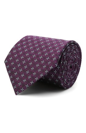 Мужской шелковый галстук ERMENEGILDO ZEGNA фиолетового цвета, арт. Z9D44/100 | Фото 1 (Материал: Текстиль, Шелк; Принт: С принтом)